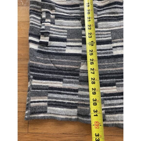 Peruvian Connection Open Face Alpaca Sweater Gray Tan Asymmetrical XL A001072 - Picture 6 of 11